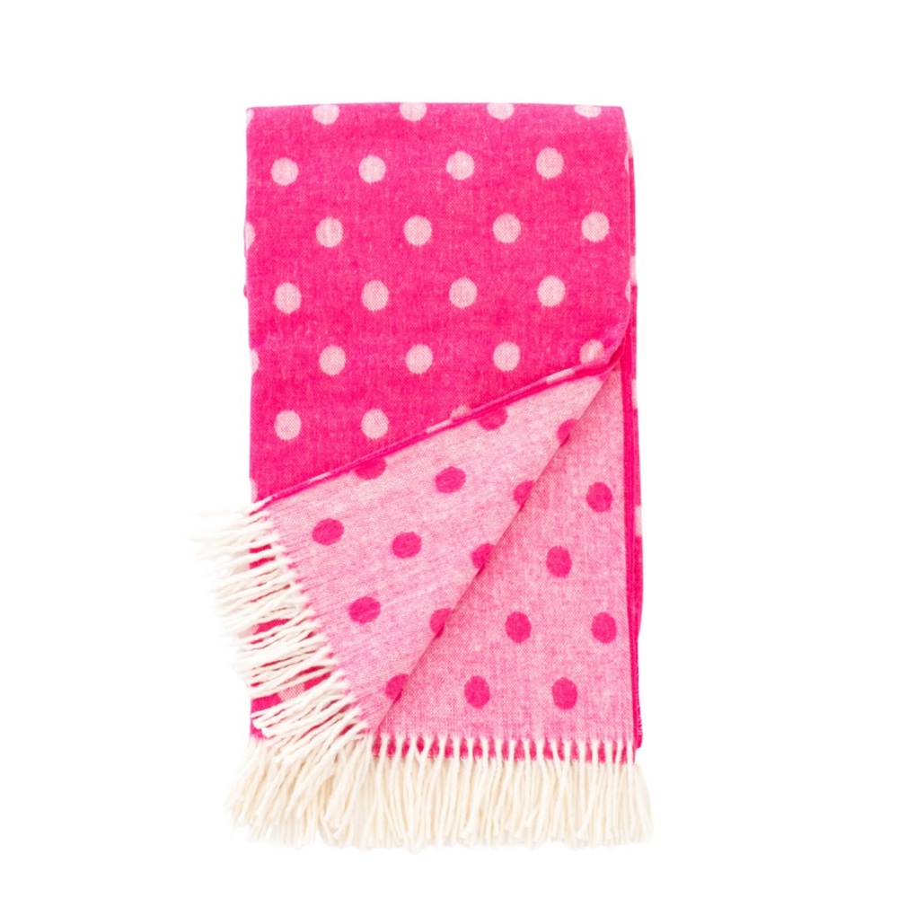 Lands Downunder Pink Polka Dot Throw Blanket